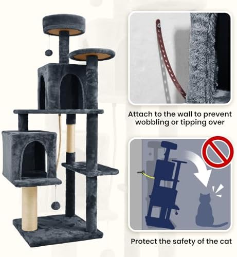 58.5inch Large Cat Tree Tower Condo - Image 5