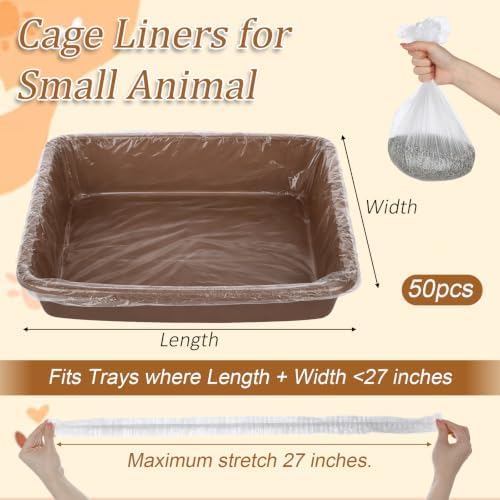 50 Pcs Disposable Plastic Cage Liners, Rabbit Litter Box Liners Leak Proof - Image 2