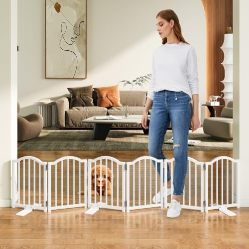 Snughome Short Dog Gate Indoor, Expands Up to 72’’ Wide Foldable Pet Gate by Snughome