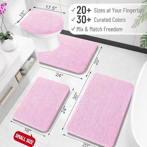 OLANLY Small Bathroom Rugs 24x16, Extra Soft Absorbent Chenille Bath Rugs - Image 2