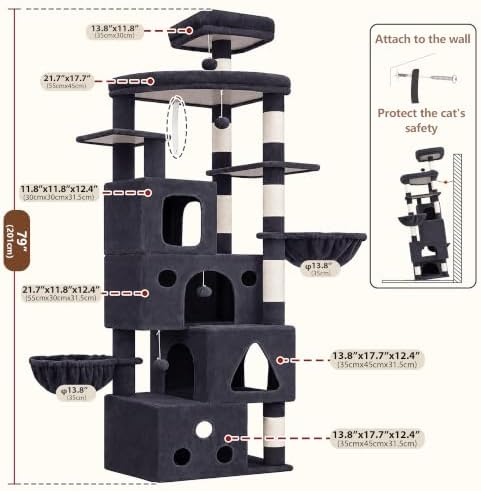 Gitelsnour 78.7'' Cat Tree Tower, 4 Cat Condos - Image 7