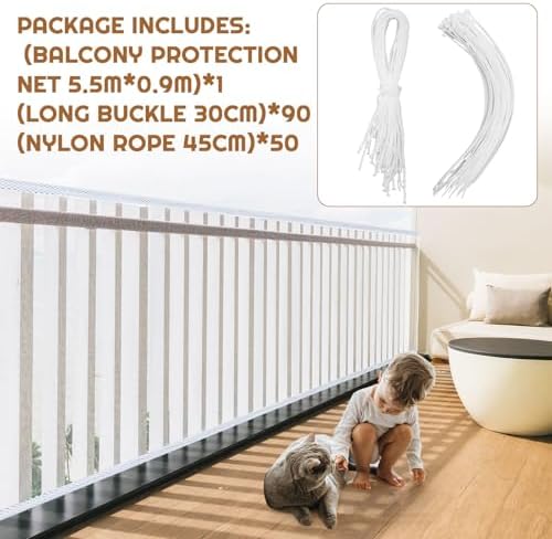 Hosuly Banister Guard Balcony Netting, 30 x 3 ft, 1 Set - Image 3