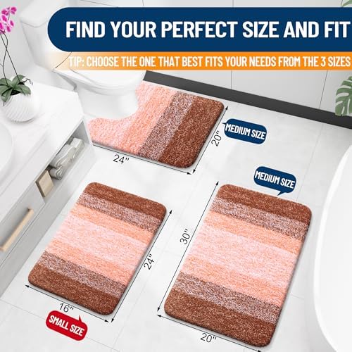 OLANLY Large Bathroom Rugs 60x40, Extra Soft Absorbent Microfiber Bath Rugs - Image 2