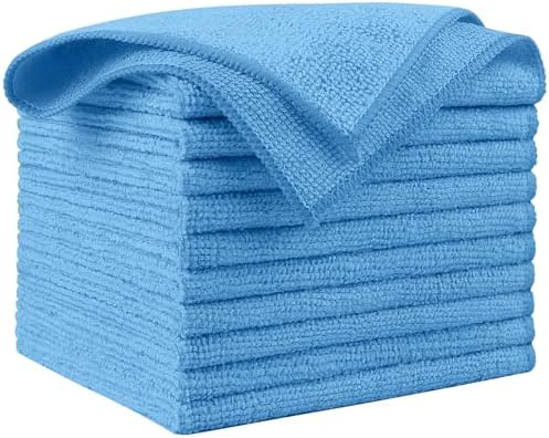AIDEA Microfiber Cleaning Cloth Blue 10PK, Cleaning Rags 12×12" by AIDEAHOME