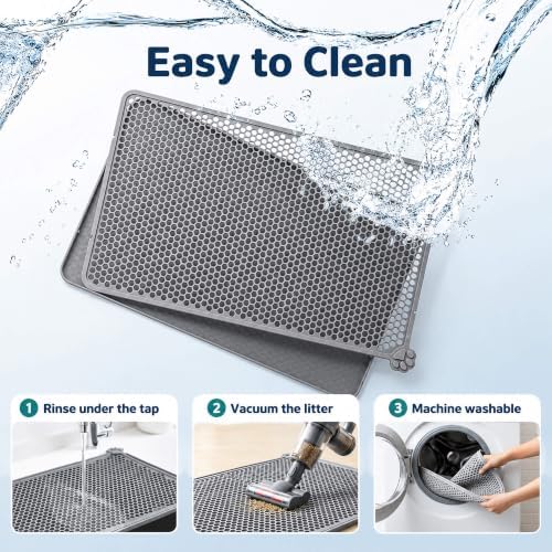 Silicone Cat Litter Mat 24x15" Double Layer Honeycomb Non-Slip - Image 4