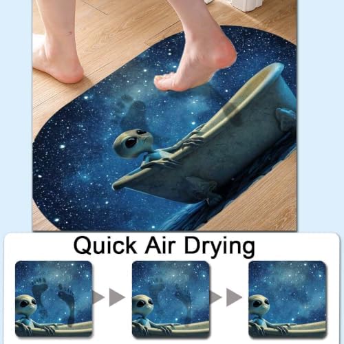 Alien-Sitting in Bathtub-Super Absorbent Quick-Drying Bathroom Mat Rug - Image 5