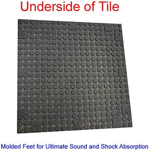 American Floor Mats - Extreme Rubber Gym Tiles - 1 Inch Thick Colorful Rubber Gym Tiles - Superior Shock and Sound Absorbing Tiles - 35% Gold/Grey/White 10 Tile Pack (Covers 40 Sq Ft)