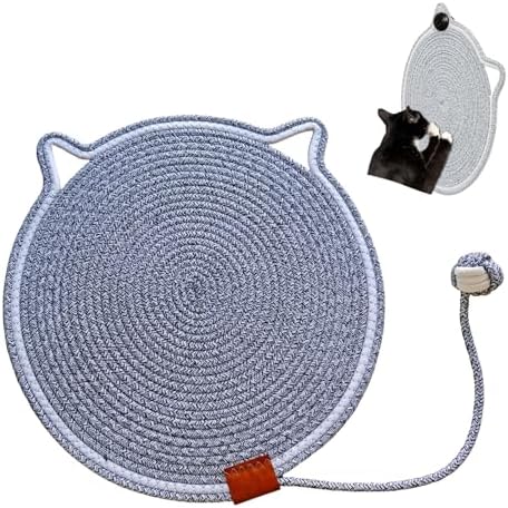 Cat Scratcher Mat 16.9'' Round Natural Cotton Rope Double-Sided by Unknown