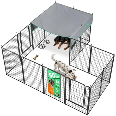 FXW Rollick Dog Playpen with Sun Shade, 16 Panels by FXW