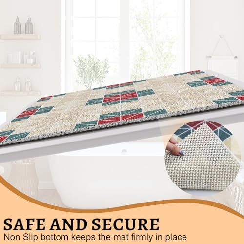 Non Slip Loofah Shower Mat, 24 x 24 Inch Square Bath Mat - Image 3