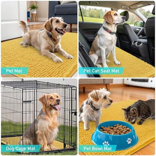 OLANLY Dog Door Mat for Muddy Paws 44x24, Super Absorbent Chenille Mud Mat - Image 7