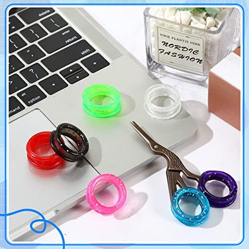 24 Pcs Silicone Scissor Finger Rings Pet Grooming Shear Inserts, 8 Colors - Image 4