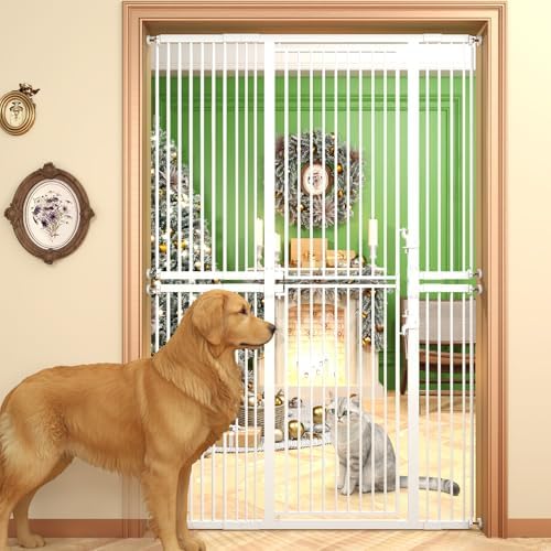 74.8" Extra Tall Pet Gate, 29.5"-51.6" Extra Wide Cat Gate White by KagnJicfocusonpetsupplies