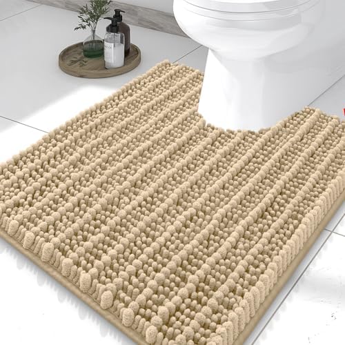 Smiry Bathroom Toilet Rugs U Shaped 24X20, Chenille Bath mats by Smiry