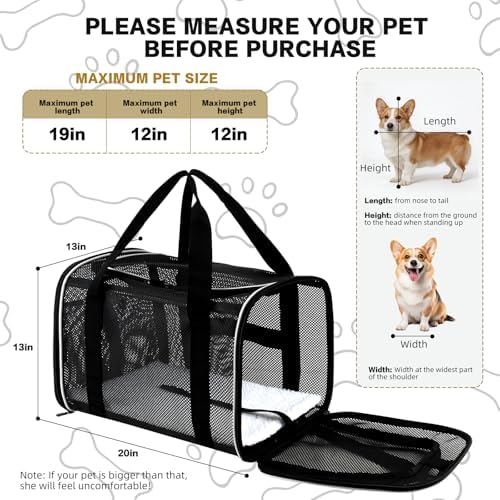 Cat Carrier, Soft-Sided Pet Carrier Bag, Breathable Mesh - Image 2