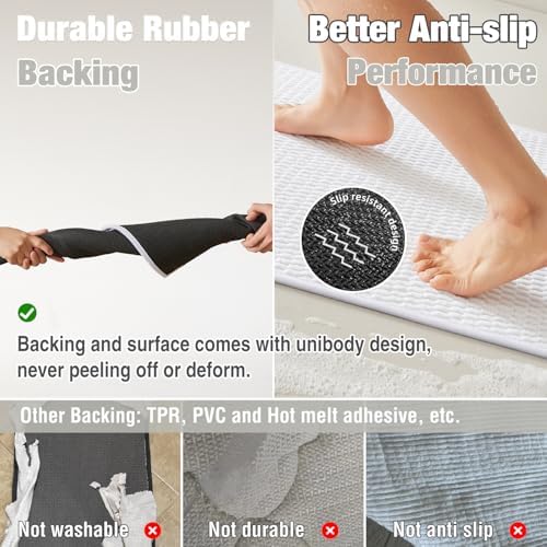 TYUU Bathroom Runner Rugs, Long Bath Mat Runner Washable Thin Quick Dry Low - Image 5