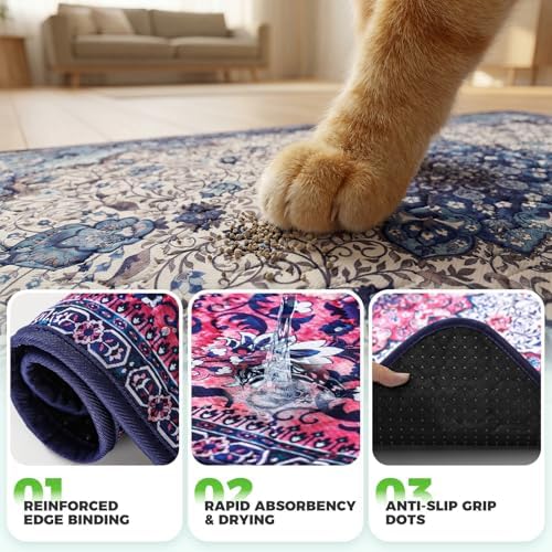Hompet Cat Litter Mat 2 Pack, 72x72 Large Machine Washable Trapping Mats - Image 5