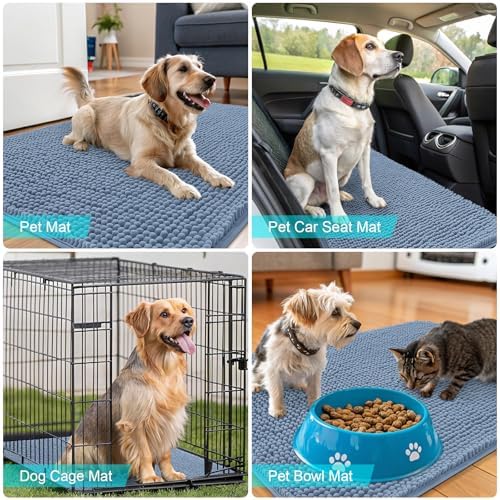 OLANLY Dog Door Mat for Muddy Paws 59x32, Super Absorbent Chenille Mud Mat - Image 7