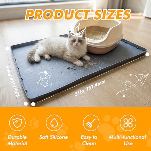 Silicone Cat Litter Mat for Litter Box, Scatter Control for Cat Litter - Image 2