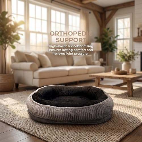 Calming Dog Bed for Medium Dogs, Orthopedic Washable Pet Bed - Image 5
