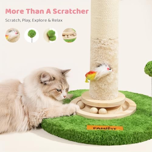 【Material Upgrade】 Famifit 50.4" Flower Cat Scratching Post, Tall Cat Tree - Image 5