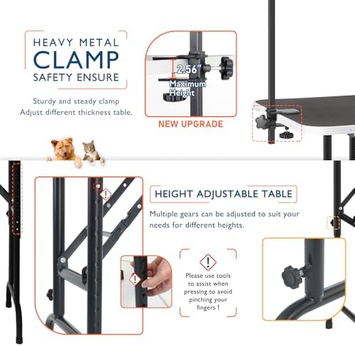 LEIBOU 45'' Height Adjustable and Foldable Pet Dog Grooming Table Heavy Duty - Image 5
