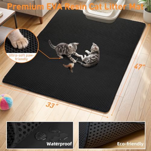 Cat Litter Mat 47"x33" Urine-Proof XL Litter Mat - Image 2