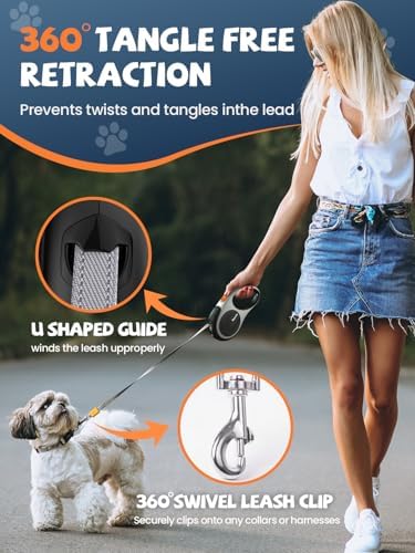 Retractable Dog Leash with LED Flashlight, Douexio Upgrade 3 in 1 Dog Leash - Image 5