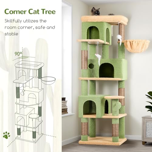 Globlazer F66 Cactus Corner Cat Tree, 66in Multi-Level Climbing Tower - Image 3