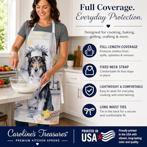 Caroline's Treasures Borzoi The Chef Apron Cooking Kitchen Server Baking Crafts - Image 4