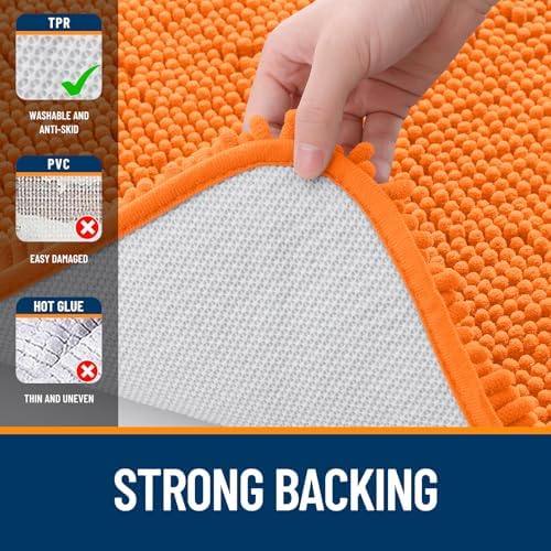OLANLY Bathroom Runner Rugs 47x17, Extra Soft Absorbent Chenille Bath Rugs - Image 6