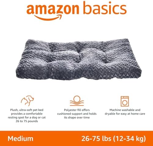 Amazon Basics Washable Cat and Dog Bed, Crate Pad - Image 2