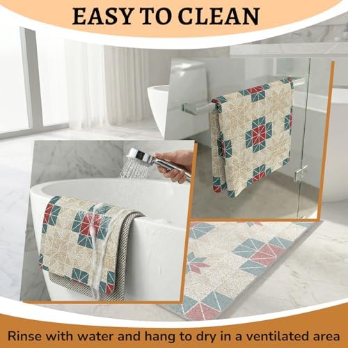 Non Slip Loofah Shower Mat, 24 x 24 Inch Square Bath Mat - Image 6