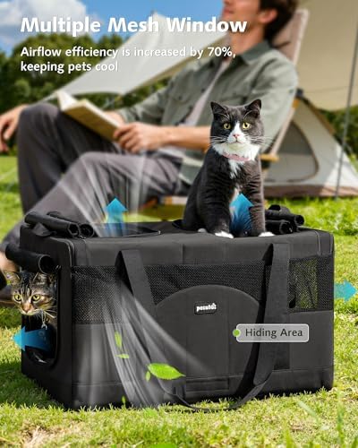 Pecute Cat Carrier, Soft Double Pet Crate - Image 5