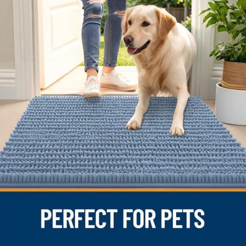 OLANLY Dog Door Mat for Muddy Paws 36x24, Ultra-Absorbent Chenille Mud Mat - Image 6