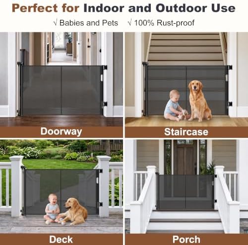 GRENFU Reinforced 50" Wide Retractable Baby Gates, Prevent Crawling Under - Image 4