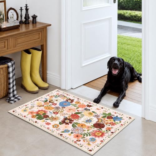 Beige Washable 2x3 Entry Rug, Small Rugs - Image 5