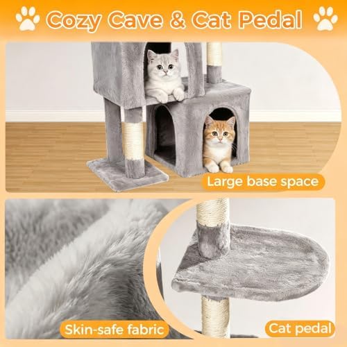51“ Cat Tree for Indoor Cats, Medium Multi Level Cat Tower - Image 4