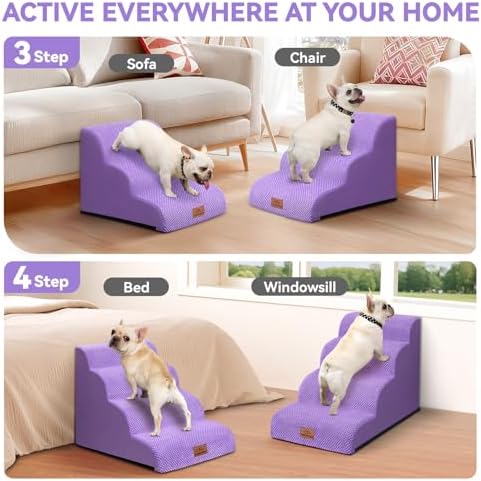 Zerbuger Dog Ramp and Stairs for Bed, Nonslip Cover - Image 3