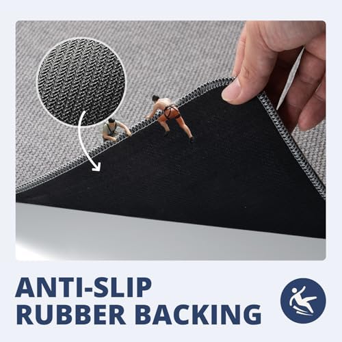 Bathroom Rugs Sets 2 Piece, Thin Bath Mat & U-Shaped Contour Toilet Rug - Image 4