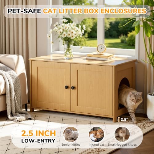 Extra Large Cat Litter Box Enclosure Furniture Dog Proof, Hidden Kitty Washroom - Image 6