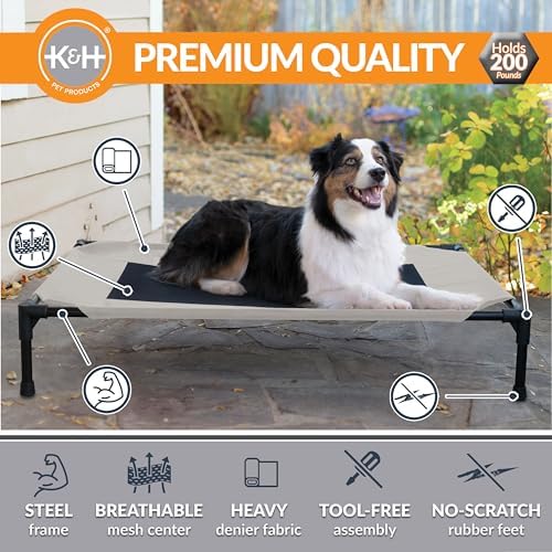 K&H Outdoor Elevated Dog Bed, Cooling Raised Dog Bed, Large 42x30in - Image 2