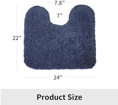 Disolla Toilet Rug 22x24 Navy Blue, Soft Toilet Mat U-Shaped Washable - Image 2