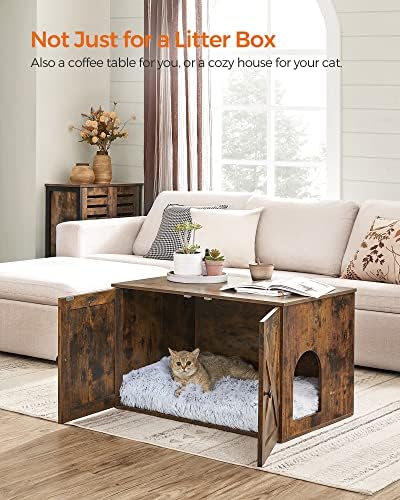 Feandrea Cat Litter Box Enclosure, End Table, 31.5 x 20.9 x 19.7 Inches - Image 3