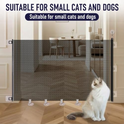Retractable Dog Gate No Drill, 30 x 70 Inches, Anti Crawl - Image 5