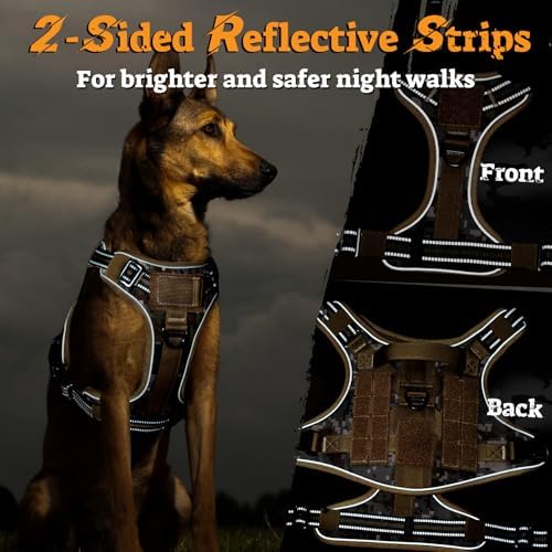 rabbitgoo Tactical Dog Harness for Large Dogs, No Pull Service Pet Vest - Image 7