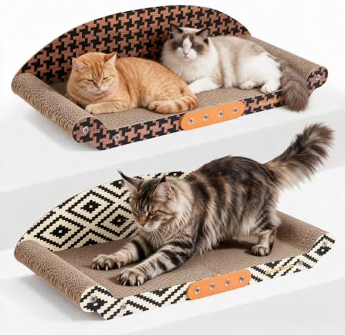 2-Pack 26.4-Inch Cat Scratching Board Bed, Scratch Pad by Unknown