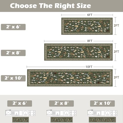 Dark Green Hallway Runner Rug 2x5 - Image 2
