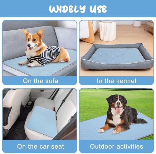 Buvlnee Summer Dog Cooling Mat, Washable Ice Silk Self Cool Pad - Image 4