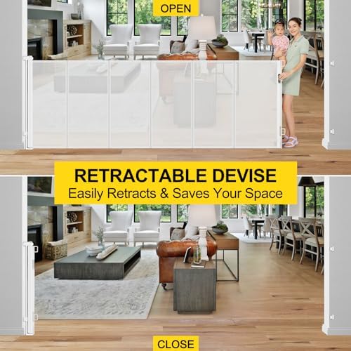 Reinforced 42" Tall x 100" Extra Wide Retractable Baby Gates - Image 5